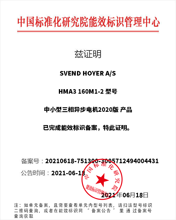 [GB3証書]Hoyer Motor_HMA3 80-160